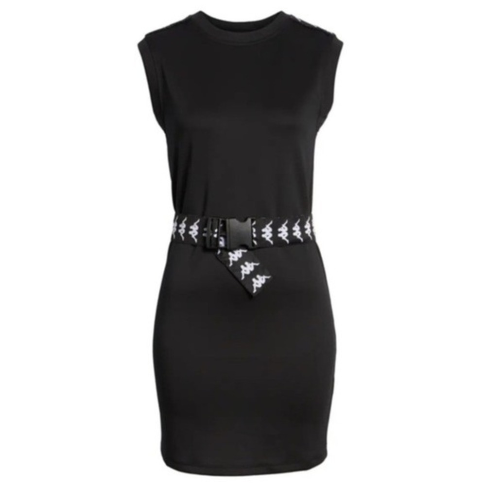 Kappa Logo Belt‎ Mini Dress Size Extra Small Black Athleisure Sporty Streetwear